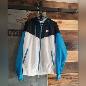 Nike Men's Black, White, and Blue Windbreaker